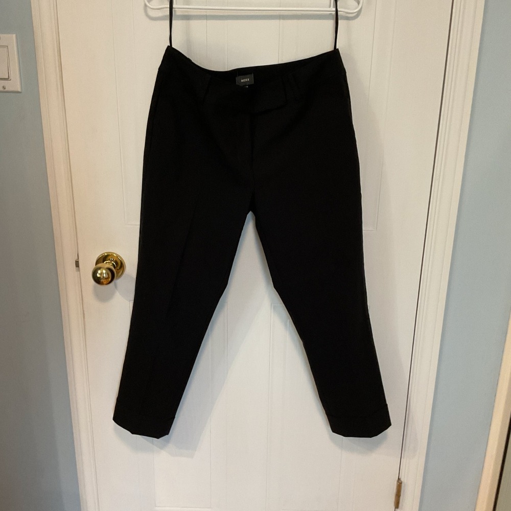 Mexx Trousers Womens 38 Black Excellent Tailored Stretch Cropped Dress Pants